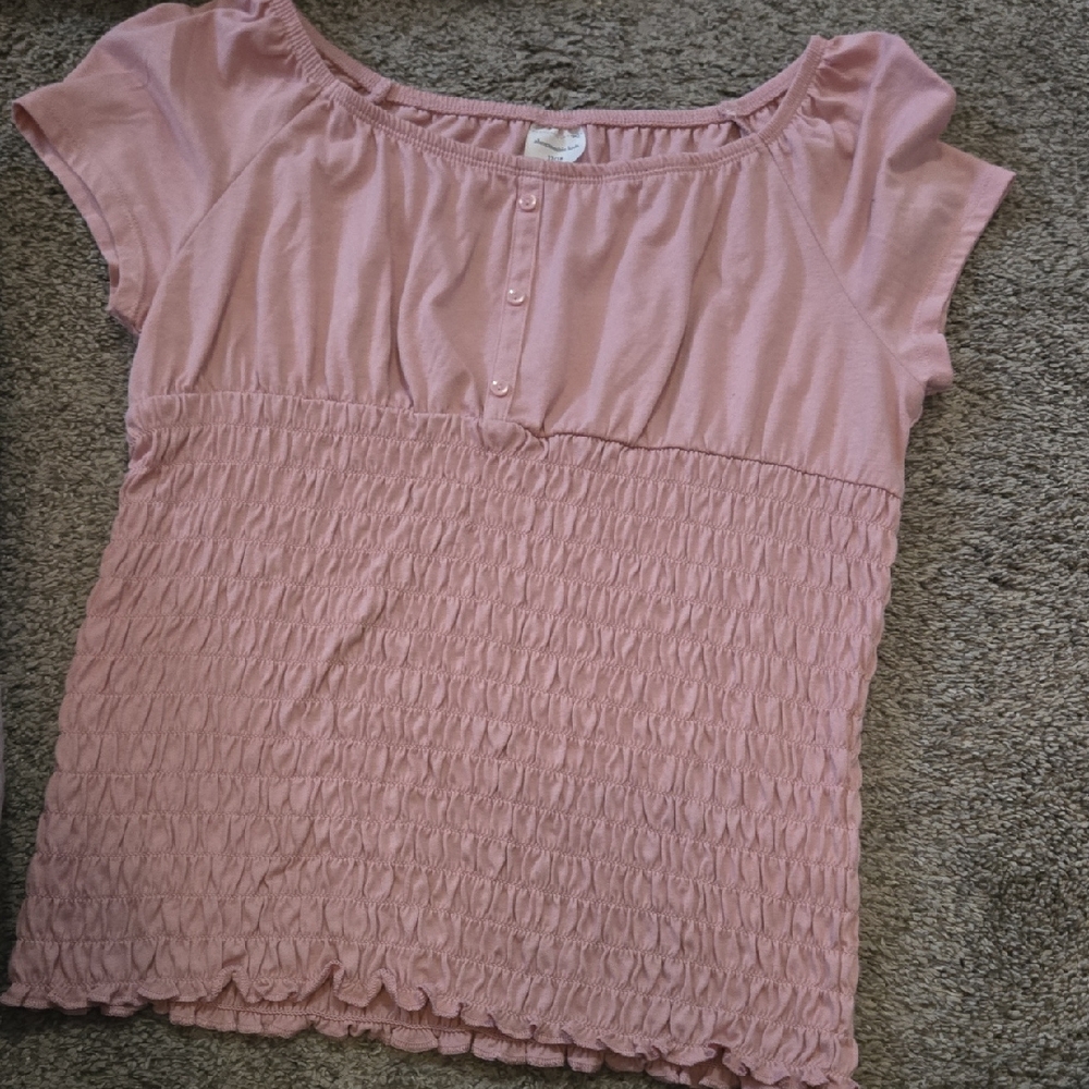 Abercrombie Kids Light Pink Smocked Blouse